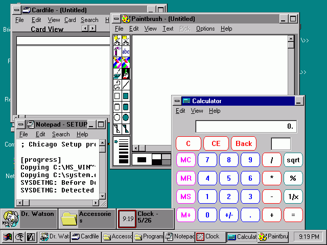 Aplicaciones de Windows 95
